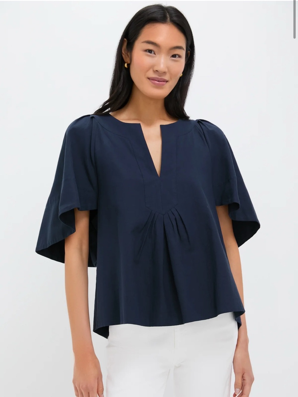 Pomander Place (Tuckernuck) Navy Finley Flutter Sleeve Top - Like New